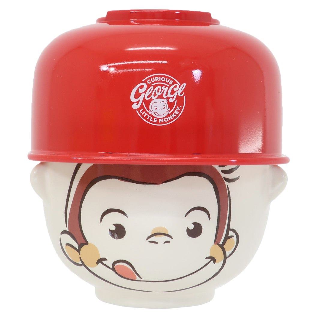 ミニ茶碗 & 汁椀 セット おさるのジョージ ご飯セット キャップ 新生活準備雑貨 子ども キッズ 食器 プレゼント 男の子 女の子