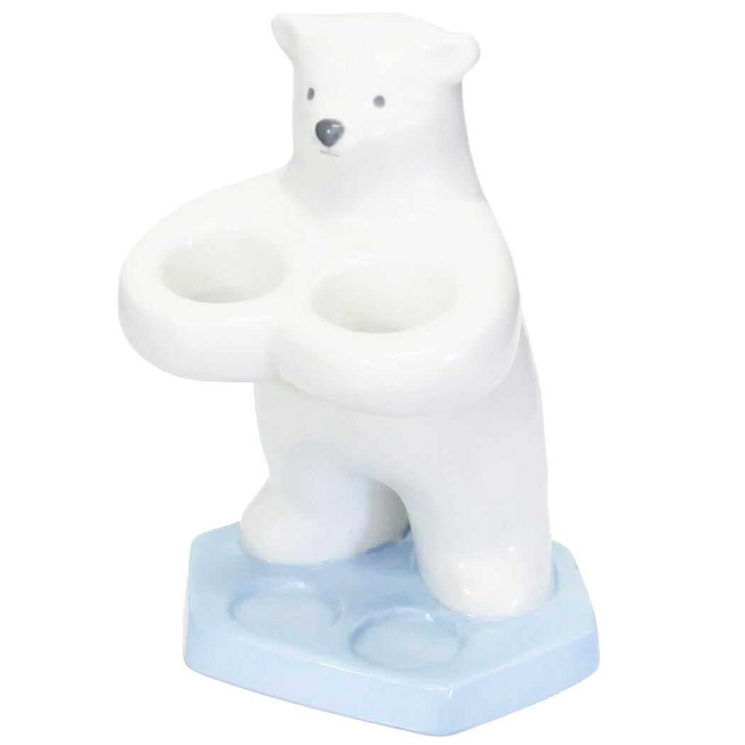 洗面用具 ペア歯ブラシスタンド シロクマ アニマル サンアート プレゼント 男の子 女の子 ギフト