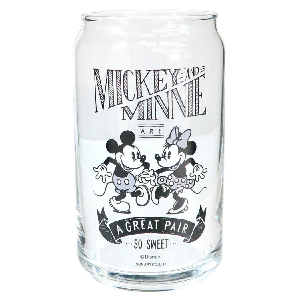 ミッキーマウス&ミニーマウス グッズ ガラスコップ ディズニー キャラクター 缶型グラス