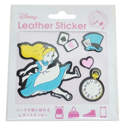 ふしぎの国のアリス ミニ シール PU レザー ステッカー ディズニー Disney S&Cコーポレーション かわいい デコステッカー キャラクター
