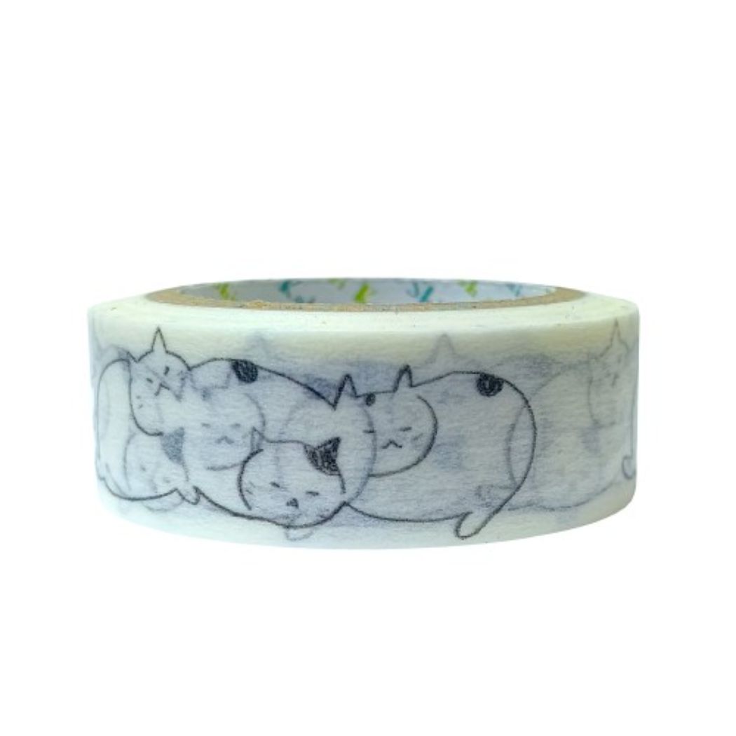 マステ 日々是和紙てーぷ マスキングテープ 15mm おひるねこ 動物