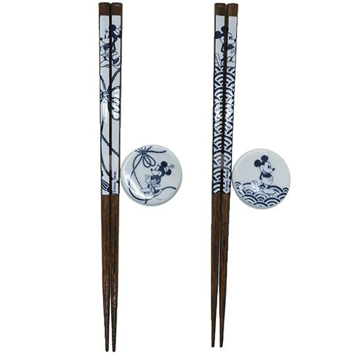 ディズニー ミッキー&ミニー おはしギフトセット 箸&箸置きペアセット 小粋染付 キャラクター グッズ 三郷陶器 夫婦 ギフト雑貨 プレゼン