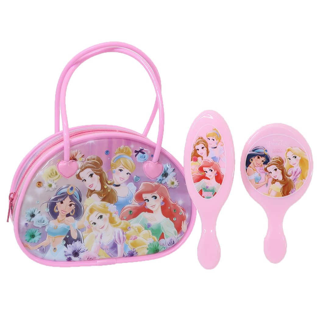 ディズニープリンセス キッズコスメ ヘアブラシ&ミラー おでかけセット ディズニー 粧美堂