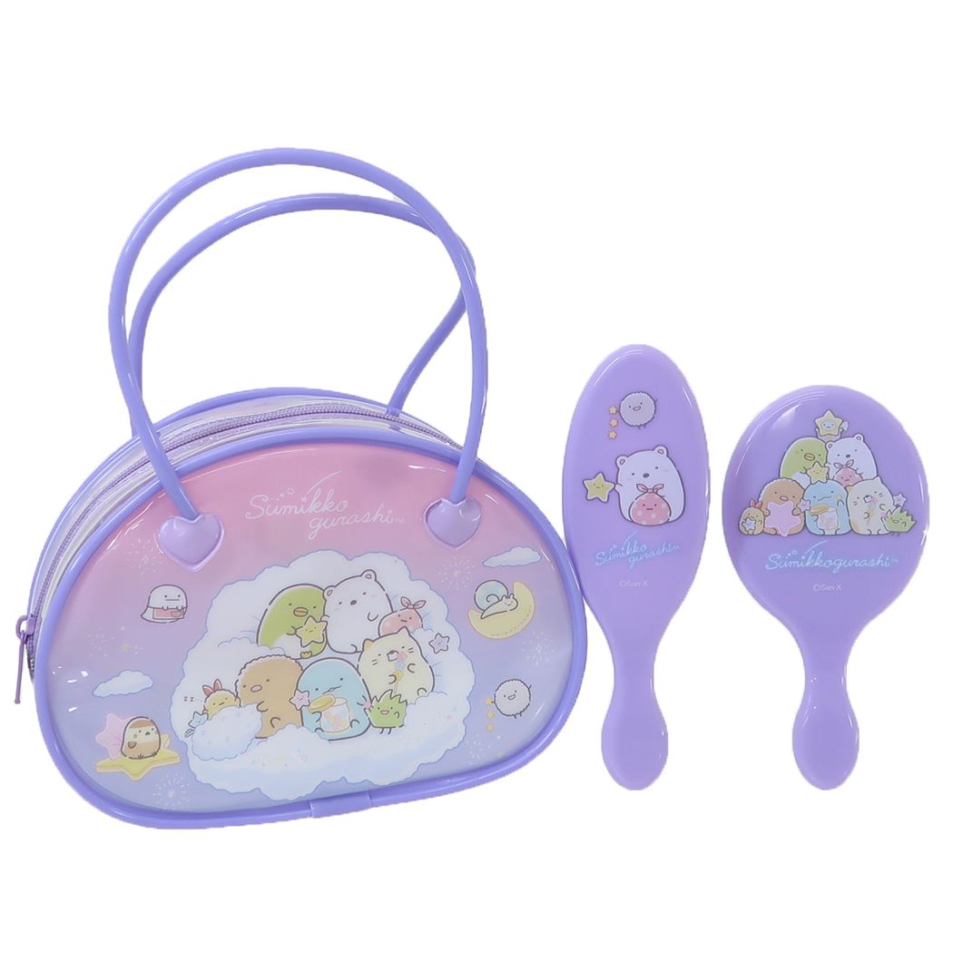 すみっコぐらし キッズコスメ ヘアブラシ&ミラー おでかけセット サンエックス 粧美堂