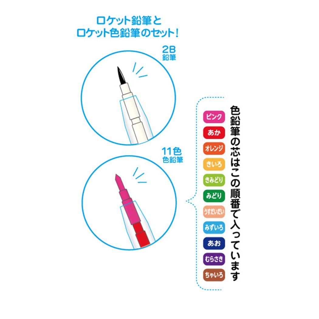 鉛筆 きのこの山 ロケット鉛筆セット えんぴつ&色えんぴつセット お菓子パッケージ funbox