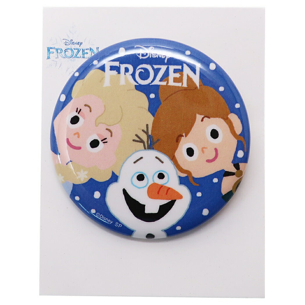 缶バッジ アナと雪の女王2 ビッグ カンバッジ ディズニー エルサ&アナ姉妹とオラフ イラスト 直径4.4cm プレゼント