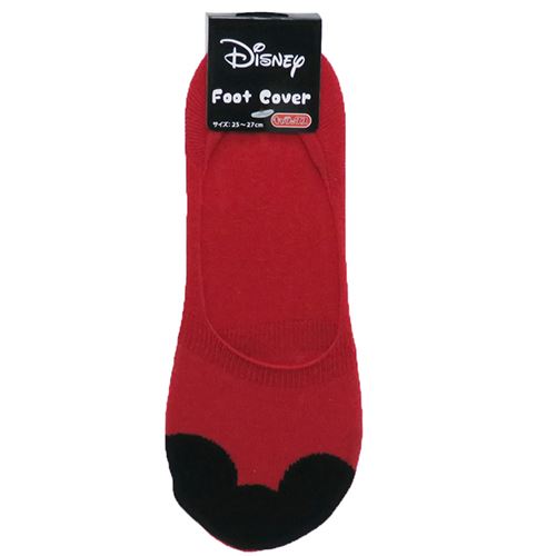 ミッキーマウス 男性用 足首 靴下 メンズ フットカバー ソックス つまさき レッド ディズニー Disney プレゼント 男の子 女