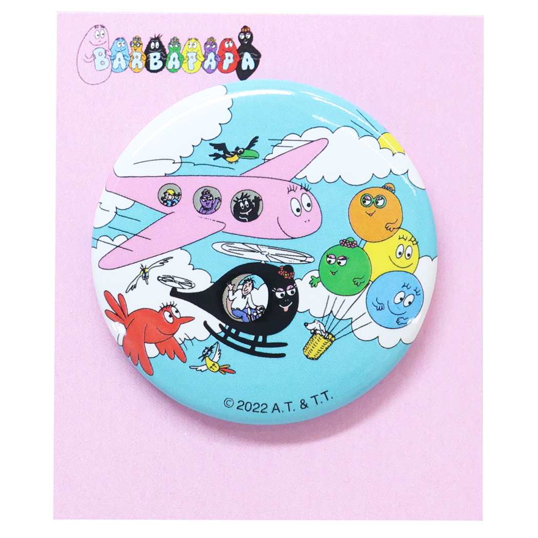 バーバパパ キャラクター 缶バッジ カンバッジ 飛行機 BARBAPAPA プレゼント 男の子 女の子 ギフト
