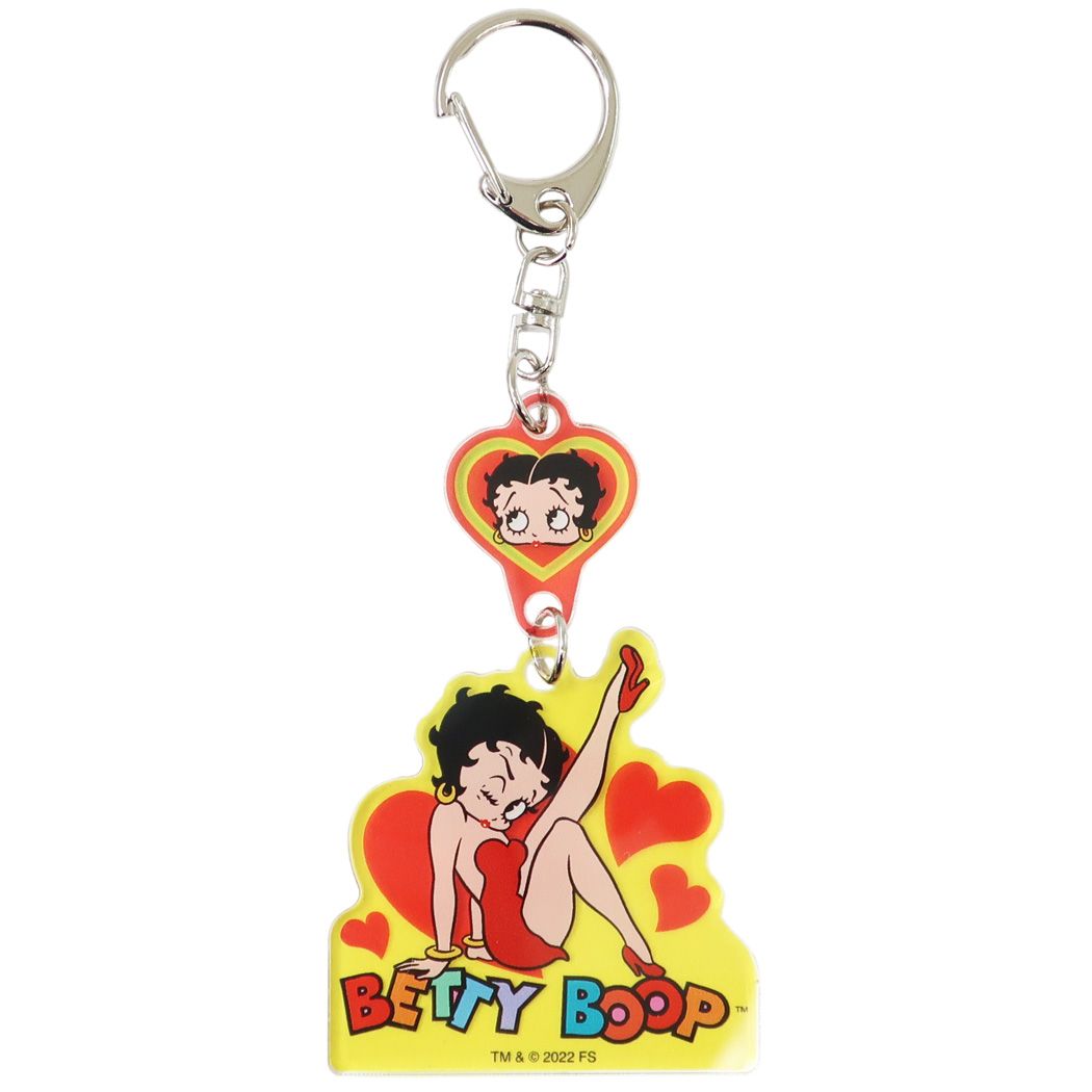 ベティブープ BETTY BOOP キャラクター キーリング 2連アクリルキーホルダー HEART プレゼント 男の子 女の子 ギフト