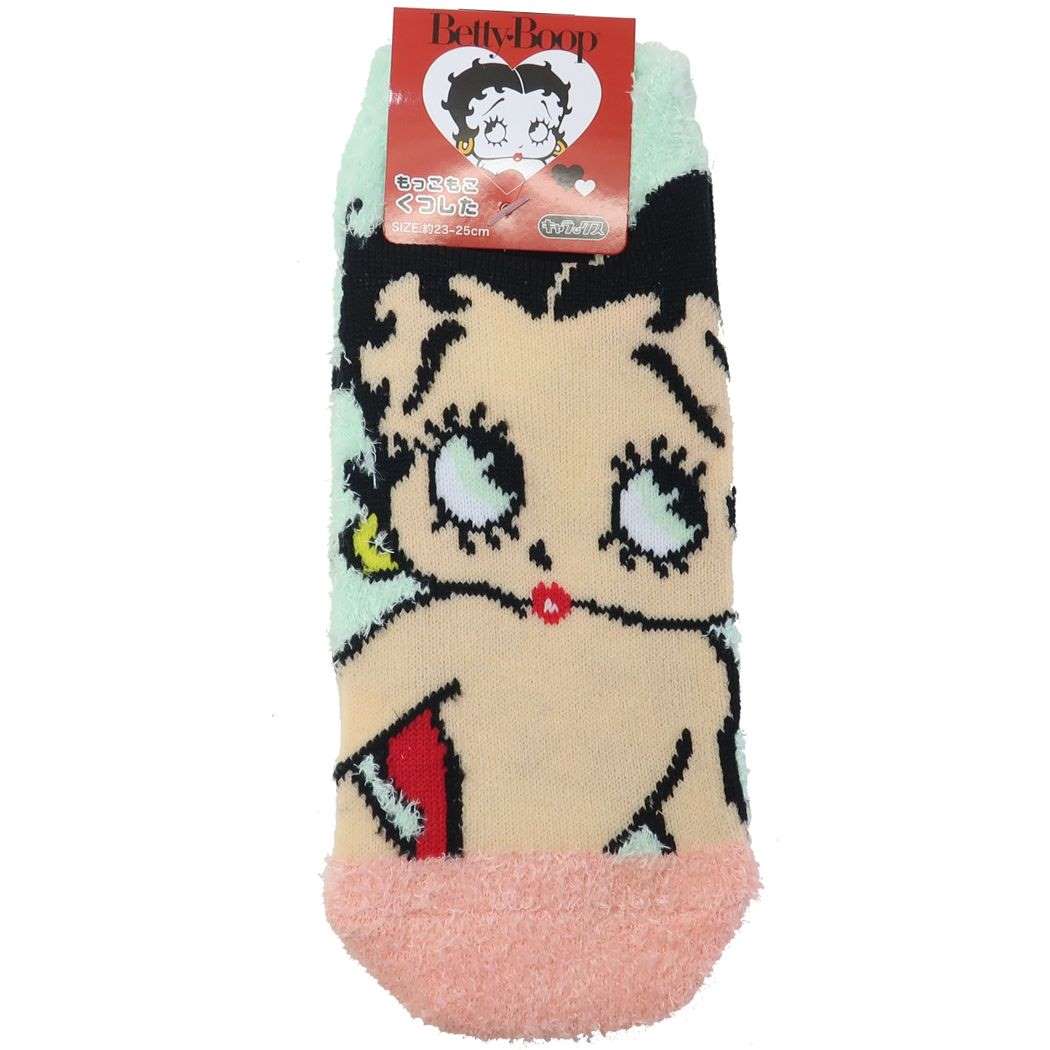 ベティブープ グッズ 女性用防寒室内靴下 BETTY BOOP キャラクター レディースもこもこショートソックス プレゼント 男の子