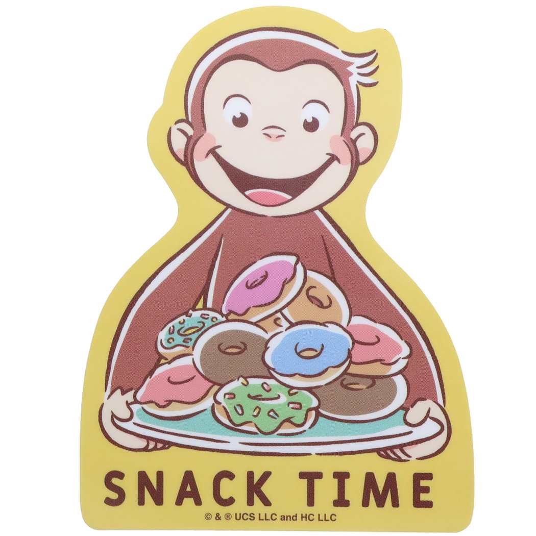 おさるのジョージ 絵本キャラクター ビッグシール ダイカットビニールステッカー ドーナツ プレゼント 男の子 女の子 ギフト