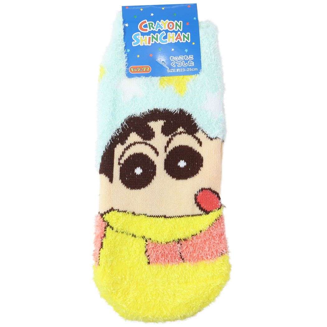 クレヨンしんちゃん グッズ 女性用防寒室内靴下 アニメキャラクター レディースもこもこショートソックス しんのすけあったか プレゼント