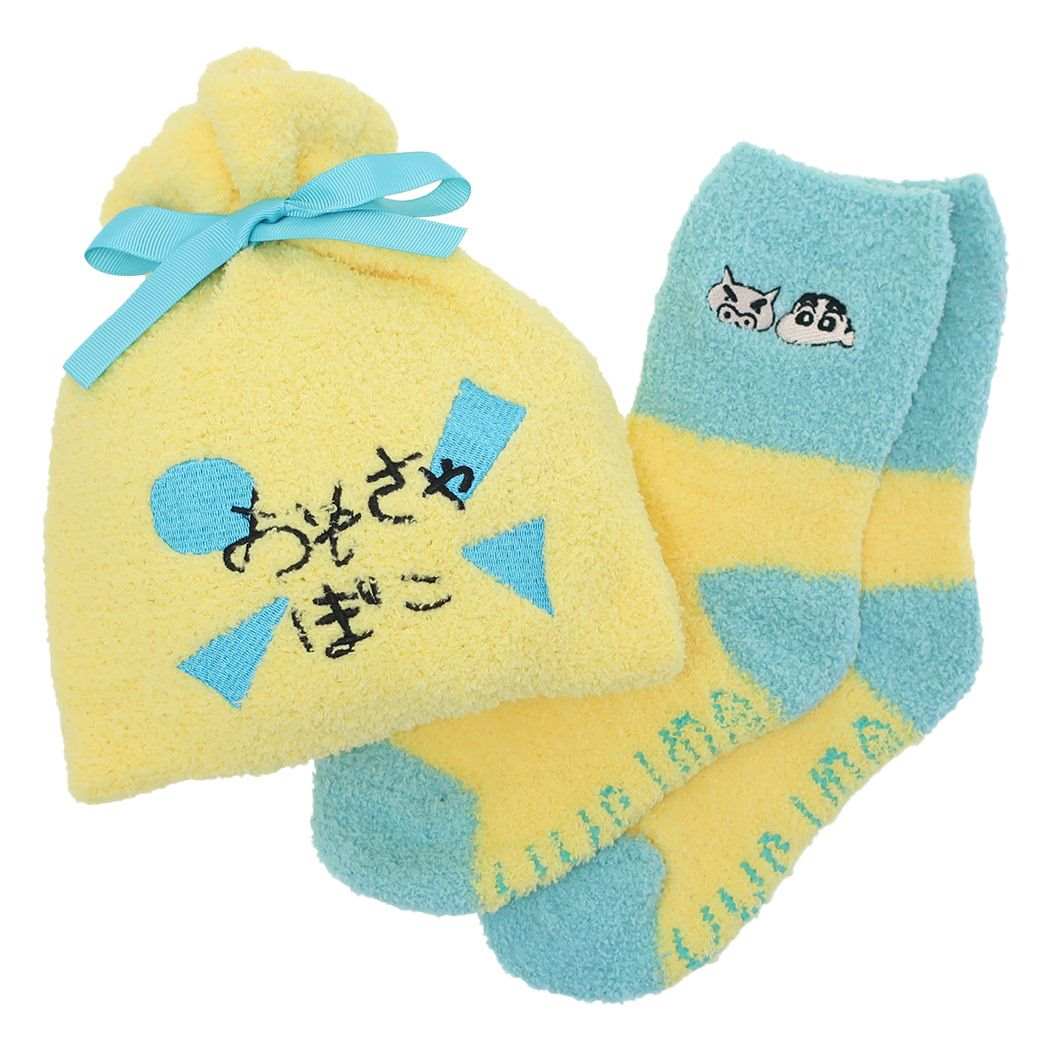 クレヨンしんちゃん もこもこソックス もこもこ靴下in巾着 おもちゃばこ 臼井儀人 スモールプラネット