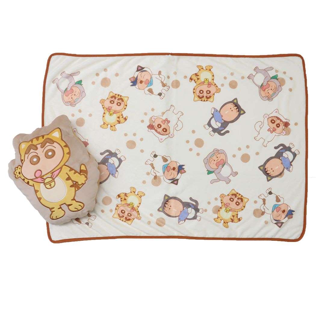 クレヨンしんちゃん ブランケットインクッション ひざ掛けブランケット なりきり ねこ
