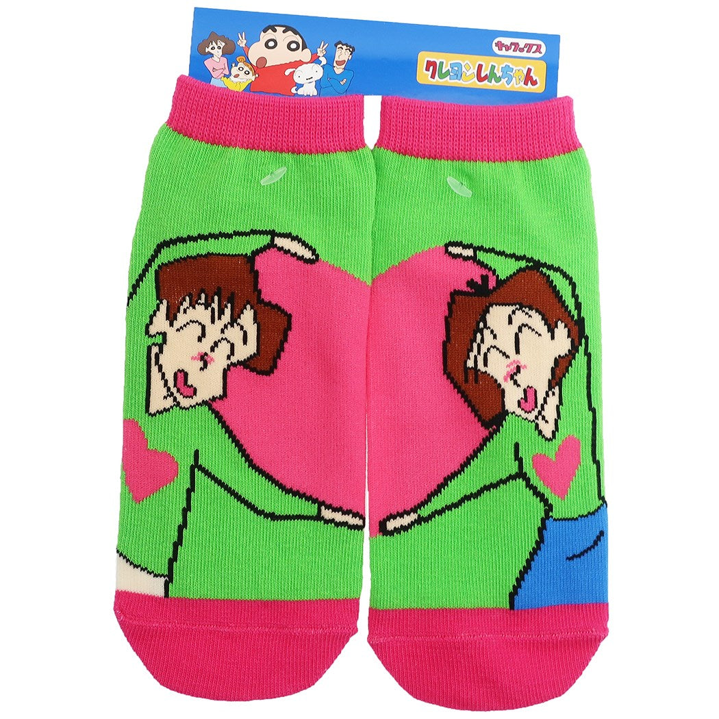 クレヨンしんちゃん 左右ペア レディース ソックス 女性用 靴下 ミッチー&ヨシりん グッズ アニメキャラクター スモールプラネット プレゼ