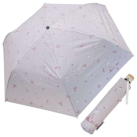 ムーミン 北欧 キャラクター 折り畳み傘 晴雨兼用折り畳み傘 50cm リトルミイのりんご狩り ライトピンク