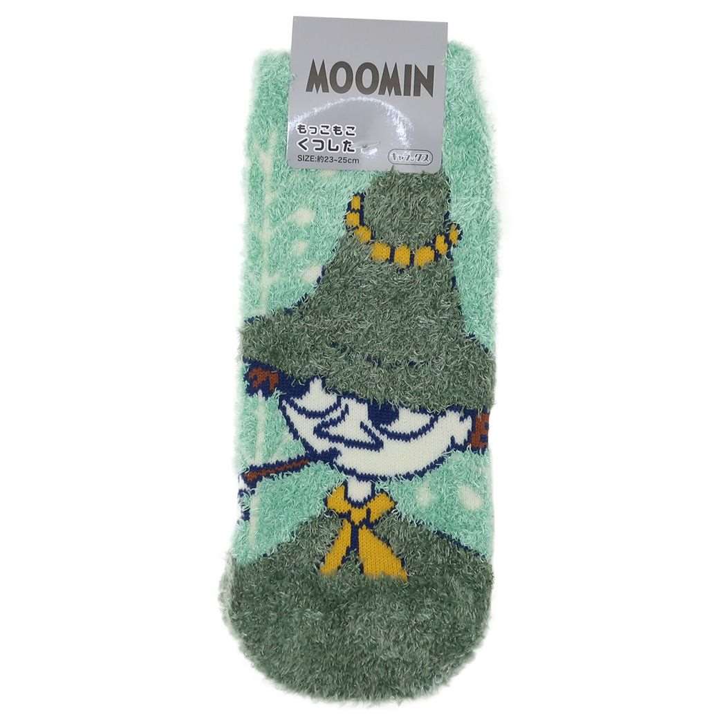 ムーミン グッズ もこもこソックス キャラクター もっこもこ靴下 スナフキン枝葉