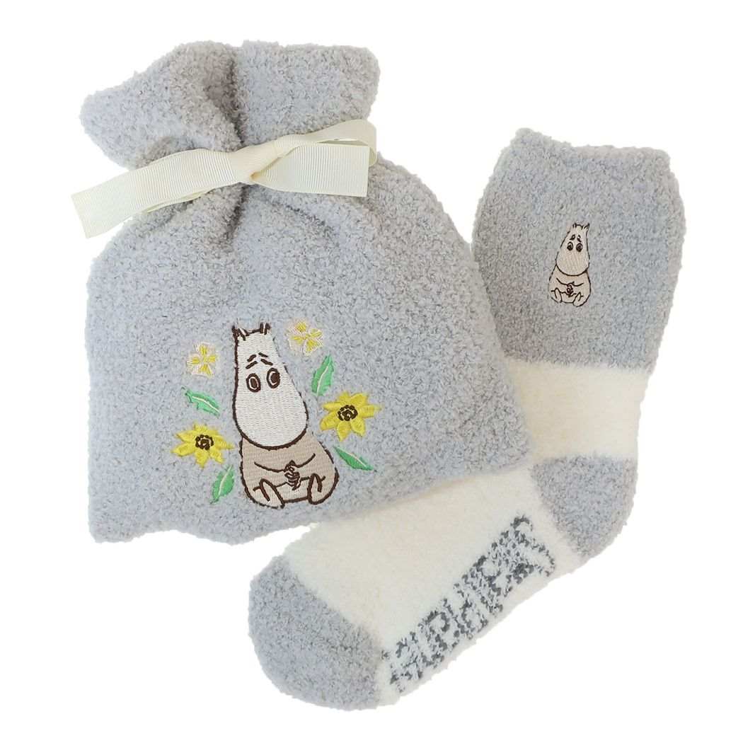ムーミン グッズ もこもこソックス キャラクター もこもこ靴下in巾着 こまりがお