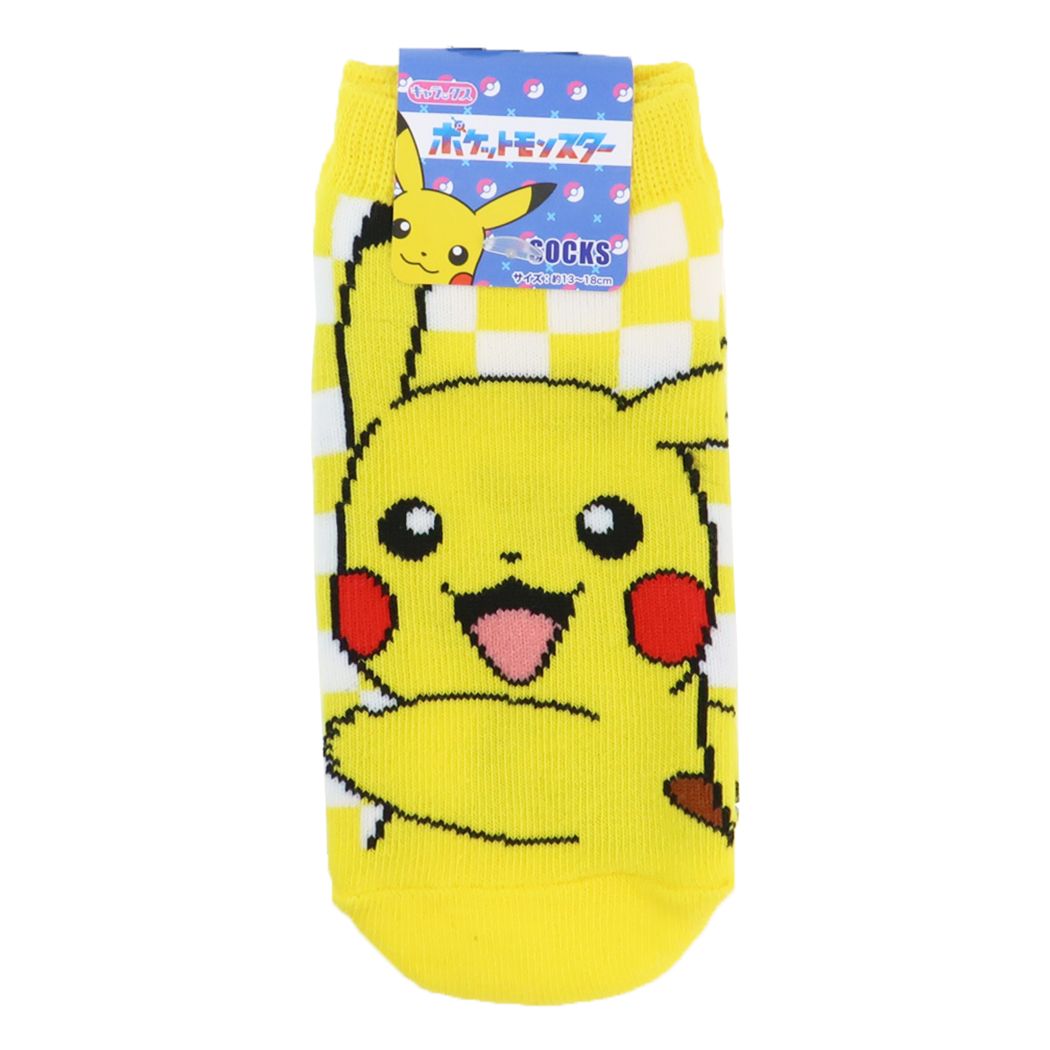 ポケットモンスター キャラクター キッズソックス 子ども用靴下 ピカチュウ チェック ポケモン
