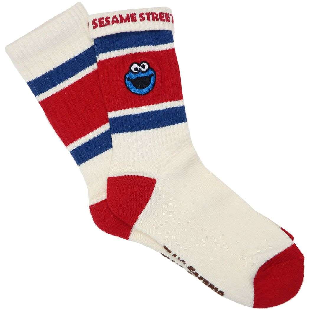 セサミストリート Old School Socks レディース ワンポイント刺繍ソックス 女性用靴下 クッキーモンスター プレゼント