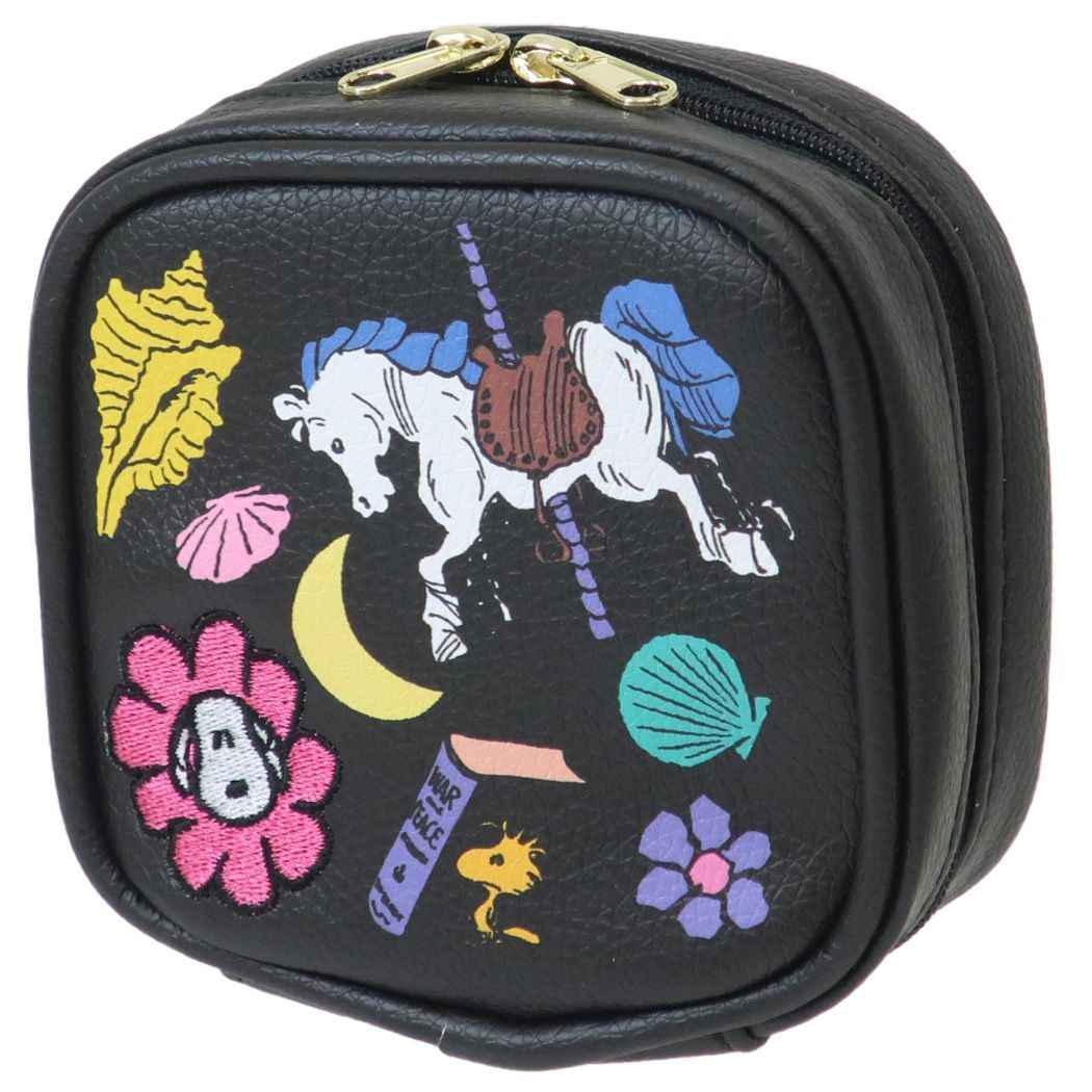 スヌーピー 刺繍コスメティックポーチ ピーナッツ アクセサリー収納 キャラクター プレゼント 男の子 女の子 ギフト