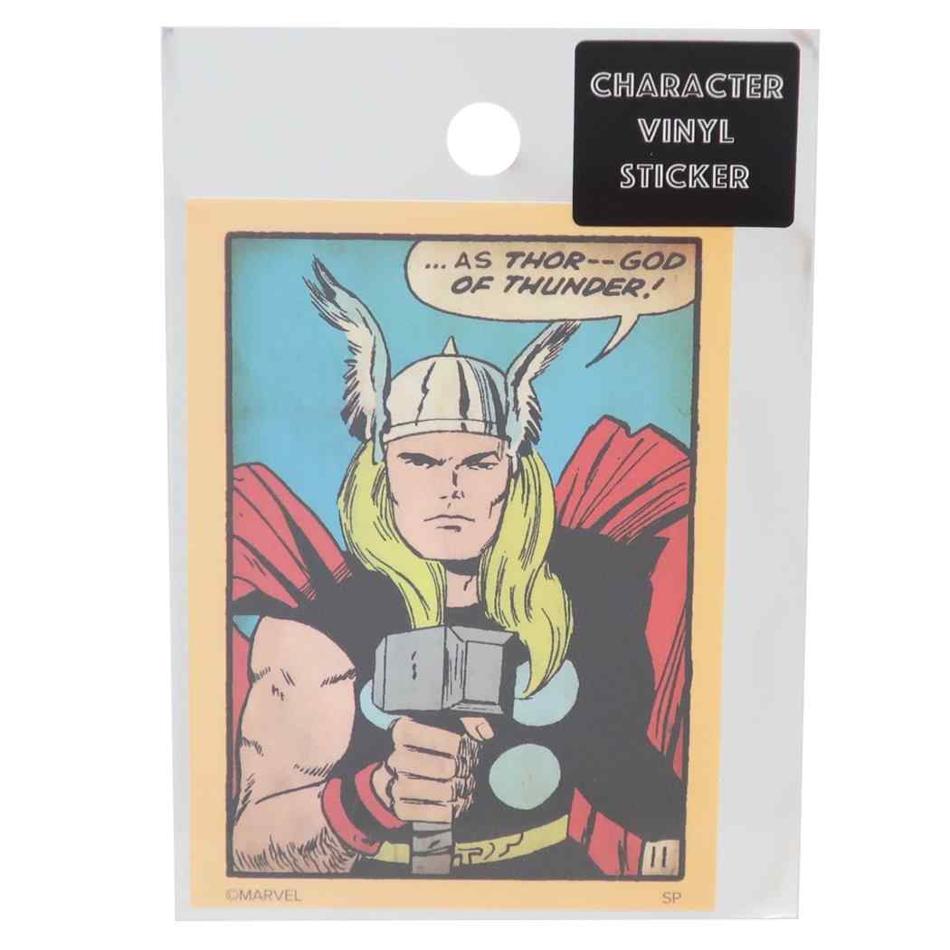 マイティソー MARVEL キャラクター ステッカー ダイカット ビニール シール 角 イエロー プレゼント 男の子 女の子 ギフト