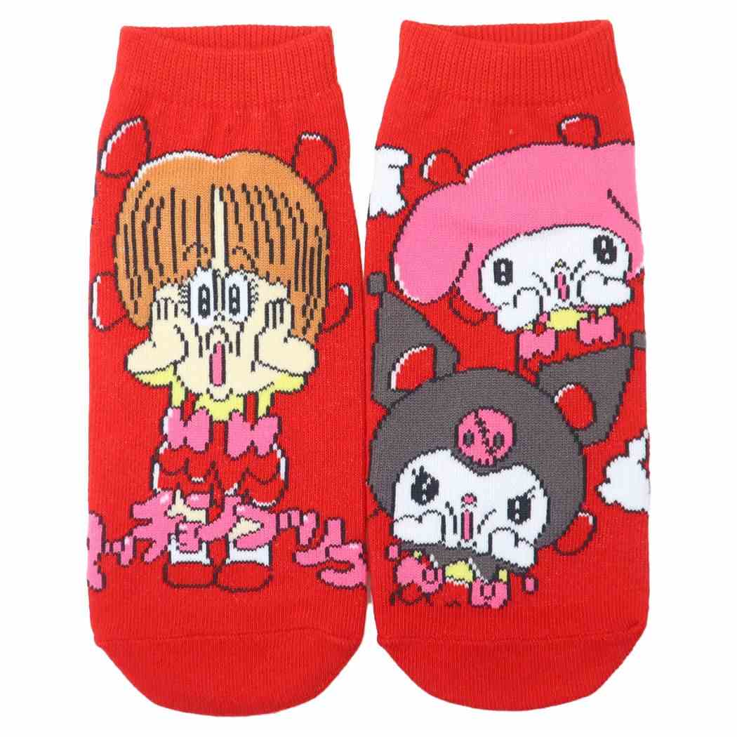 ピノコxマイメロディ&クロミ レディースソックス 女性用靴下 アッチョンブリケ サンリオ キャラクター