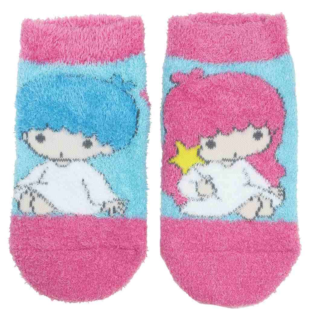 リトルツインスターズ キキ&ララ サンリオ キャラクター 子供用 防寒 靴下 キッズ もこもこ ショートソックス おすわり プレゼント