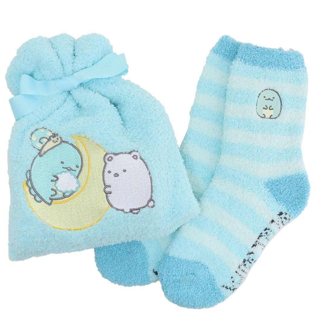 すみっコぐらし 靴下ギフト もこもこ靴下in巾着 もこもこ巾着&もこもこソックスセット ほしぞらさんぽ とかげ サンエックス スモールプラネットクリス