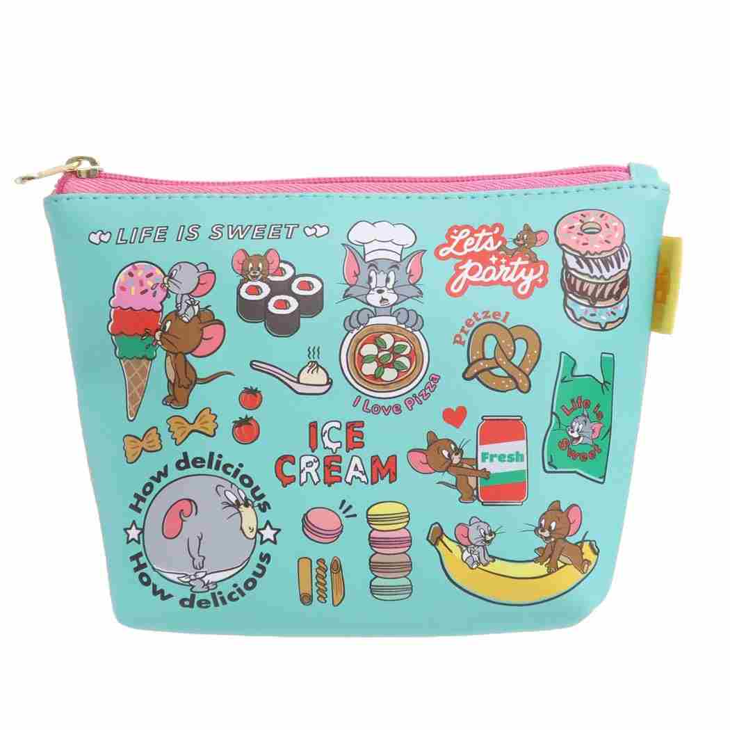 トム&ジェリー ワーナーブラザース キャラクター コスメポーチ 舟形 ポーチ YUMMY TIME プレゼント 男の子 女の子 ギフト