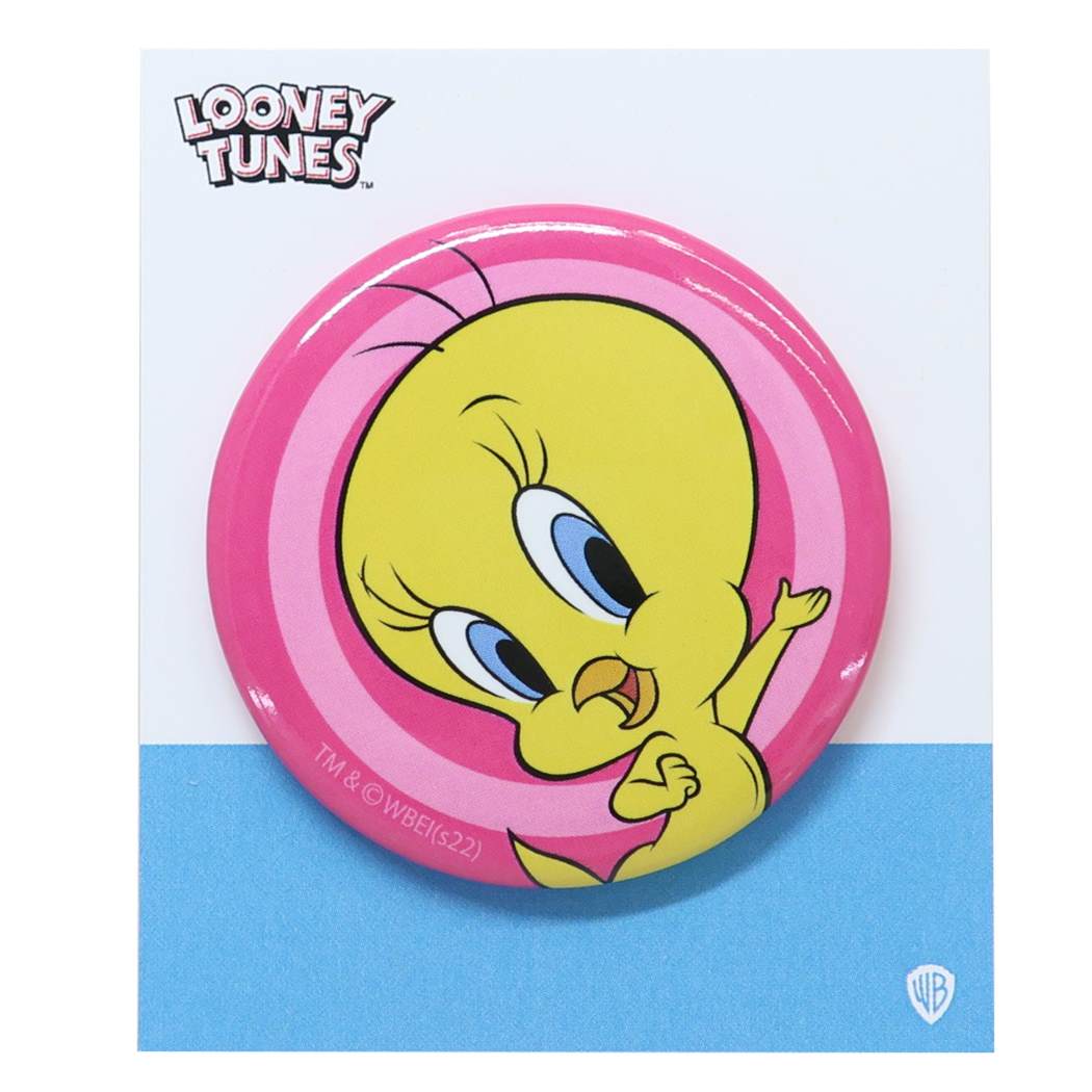 トゥイーティー グッズ 缶バッジ キャラクター カンバッジ ピンク プレゼント 男の子 女の子 ギフト