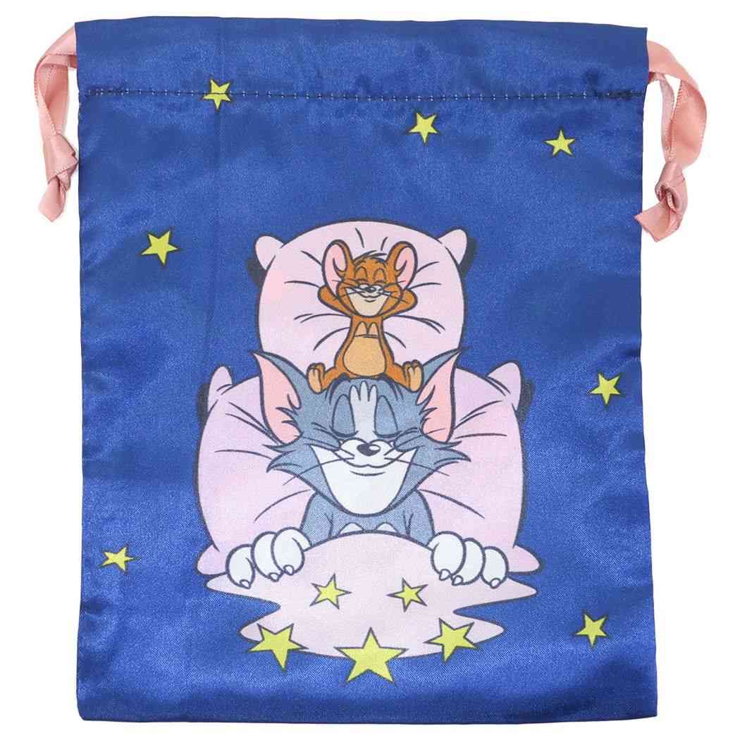 トムとジェリー グッズ 巾着袋 キャラクター リボン巾着 きんちゃくポーチ