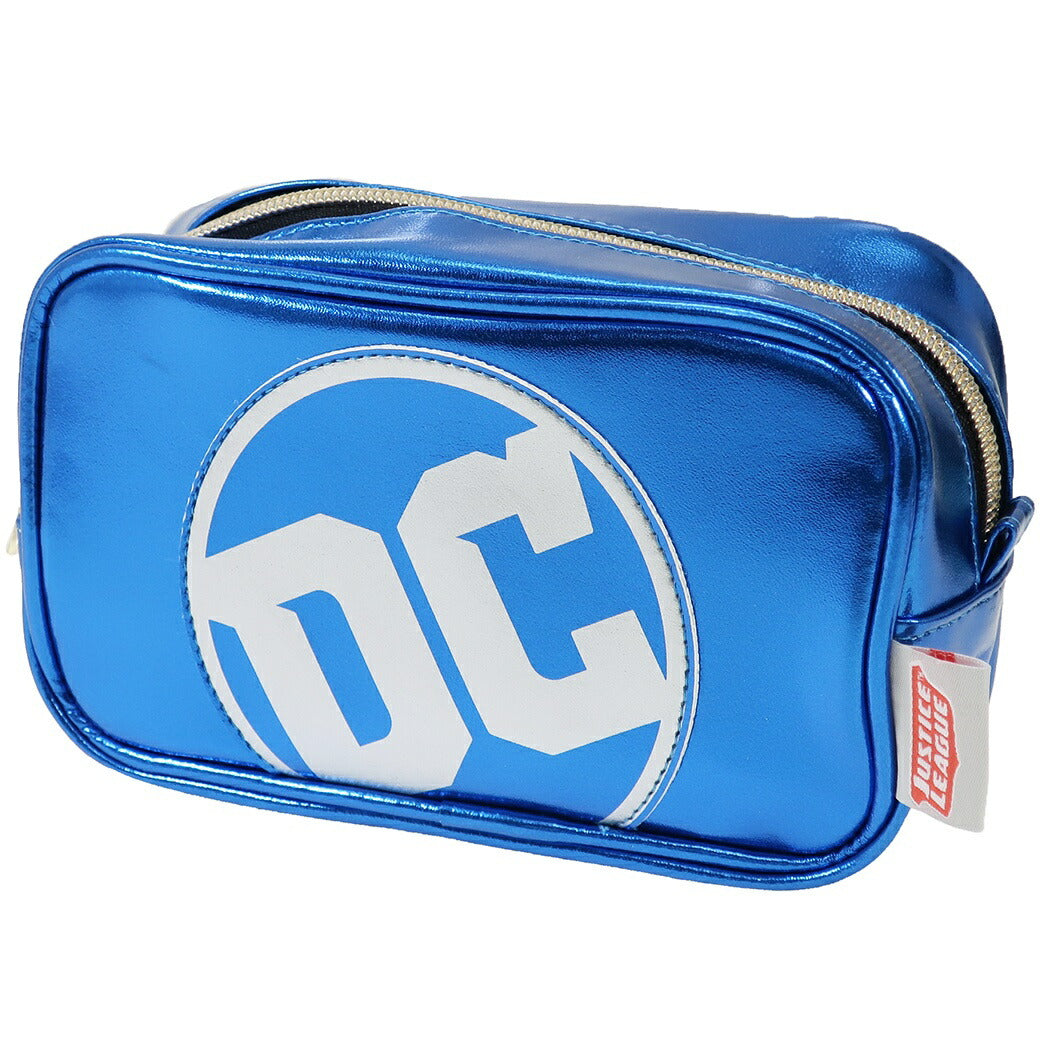 ジャスティスリーグ コスメポーチ スクエア ポーチ DCロゴ DCコミック スモールプラネット プレゼント 男の子 女の子
