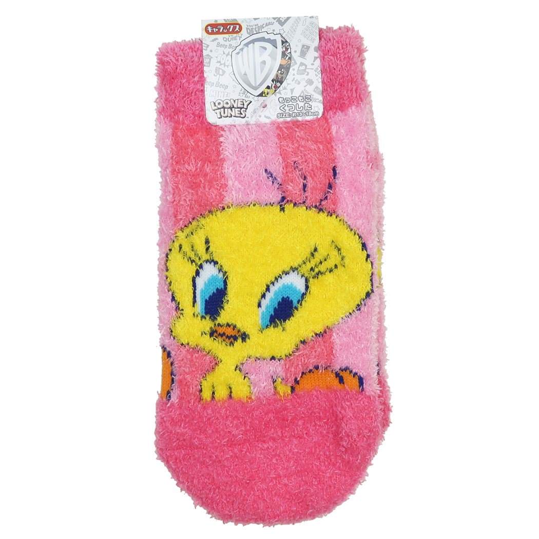 トゥイーティー キッズ もこもこ ショート ソックス 子供用 防寒 靴下 おすわり LOONEY TUNES スモールプラネット