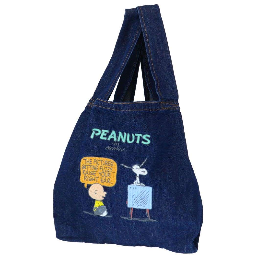 スヌーピー グッズ トートバッグ キャラクター IP.RSデニム-PEANUTS-8I ショッパー TV