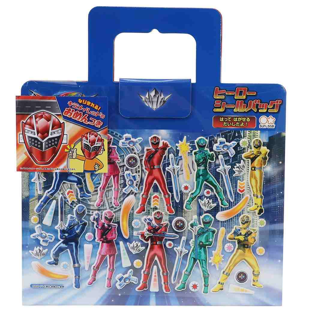 魔進戦隊キラメイジャー 特撮ヒーロー グッズ ミニ シールセット ヒーロー シールバッグ キラメイレッドのおめん付き サンスター文具クリスマ
