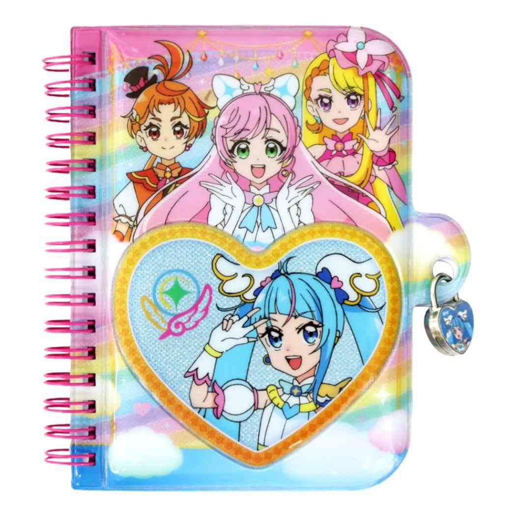 ひろがるスカイ!プリキュア グッズ 鍵付きミニノート アニメキャラクター キラキラはーとな手帳