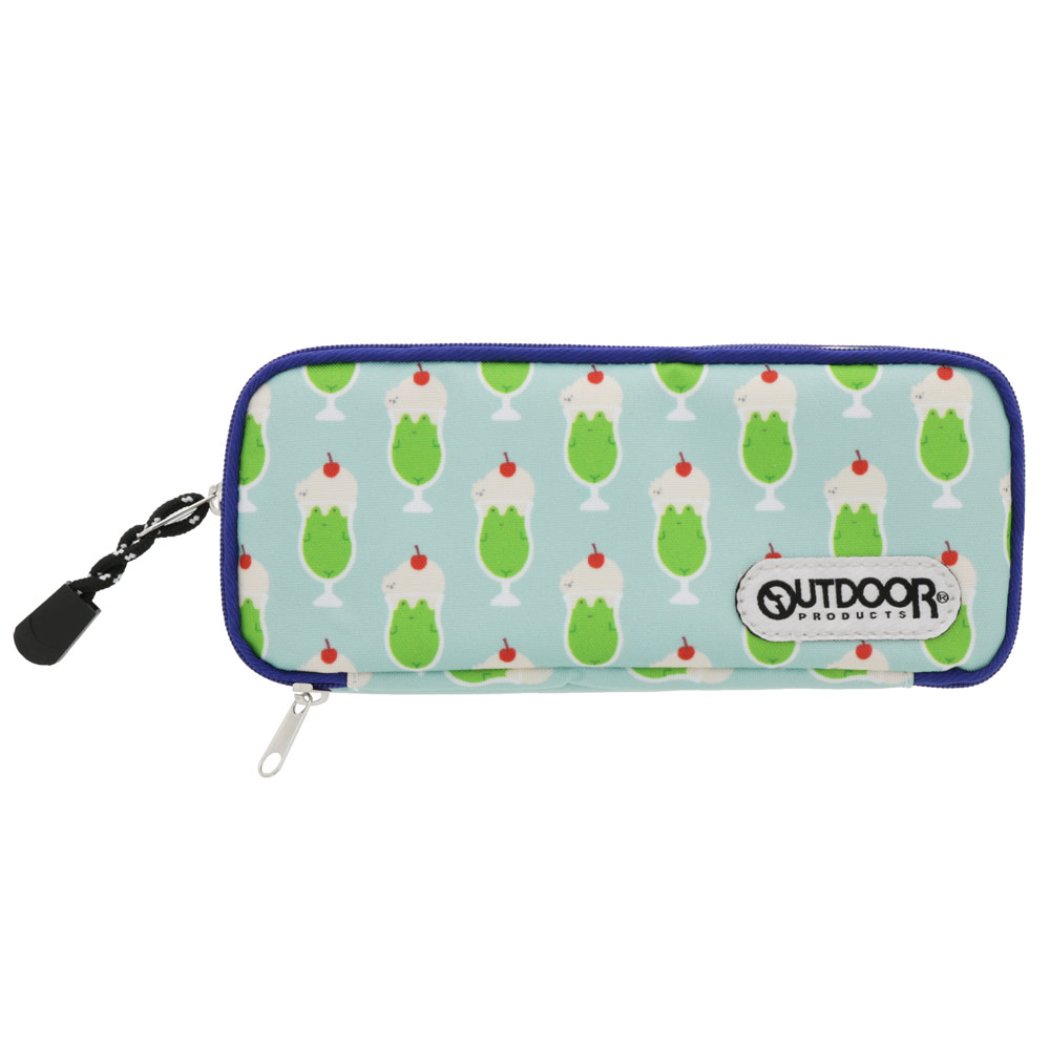 OUTDOOR 筆箱 Wルーム型 ペンケース クリームソーダになりきるカエル&クマ アウトドアプロダクツ サンスター文具 ペンポーチ新学期準備文具クリ