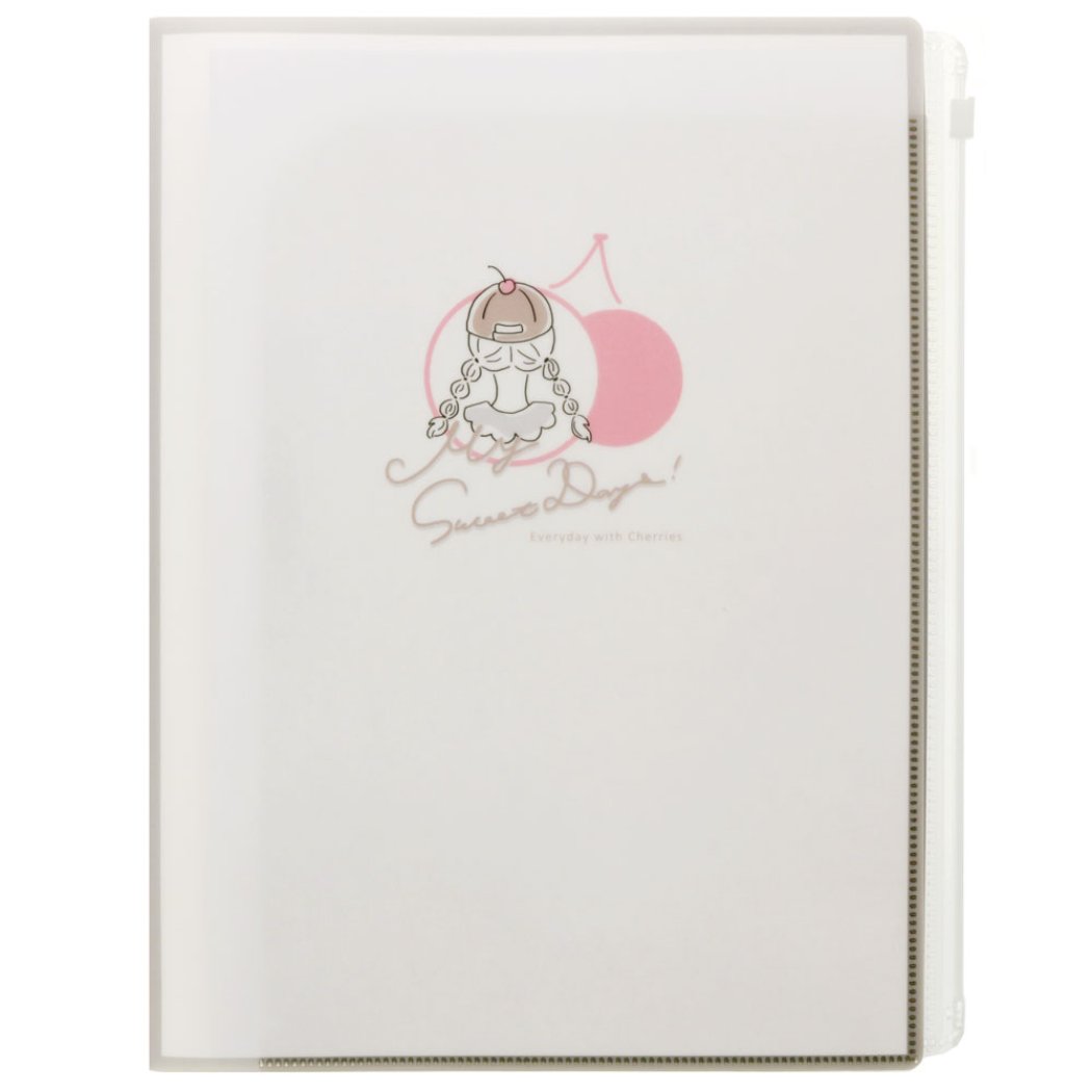 クリアファイル A4 6ポケット ジップファスナー付 小学生 中学生 高校生 女の子 ファイル MY SWEET DAYS チェリー 新入学 グッズク