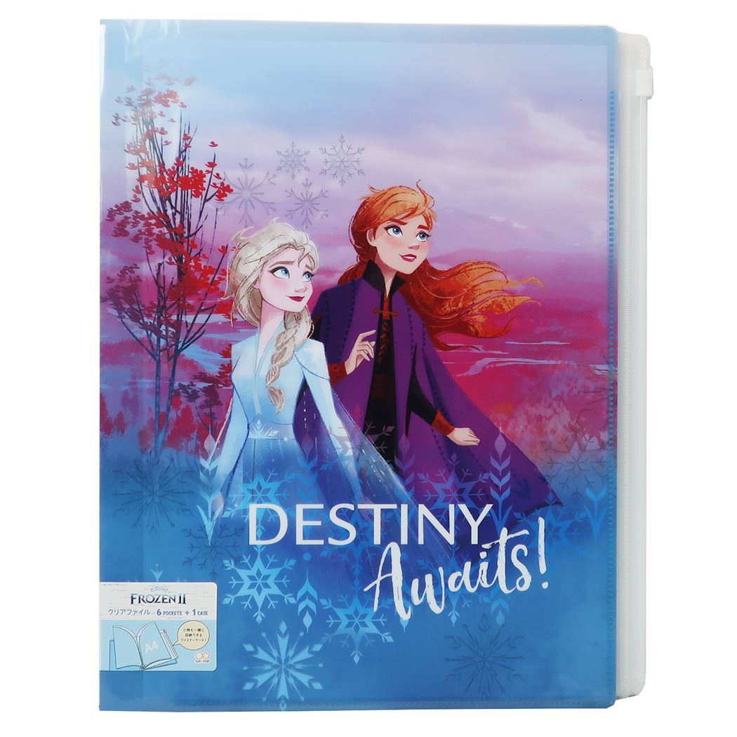 アナと雪の女王 2 ポケットファイル ジップファスナー付 6ポケット A4 クリアファイル 2D柄 ディズニー サンスター文具 プ