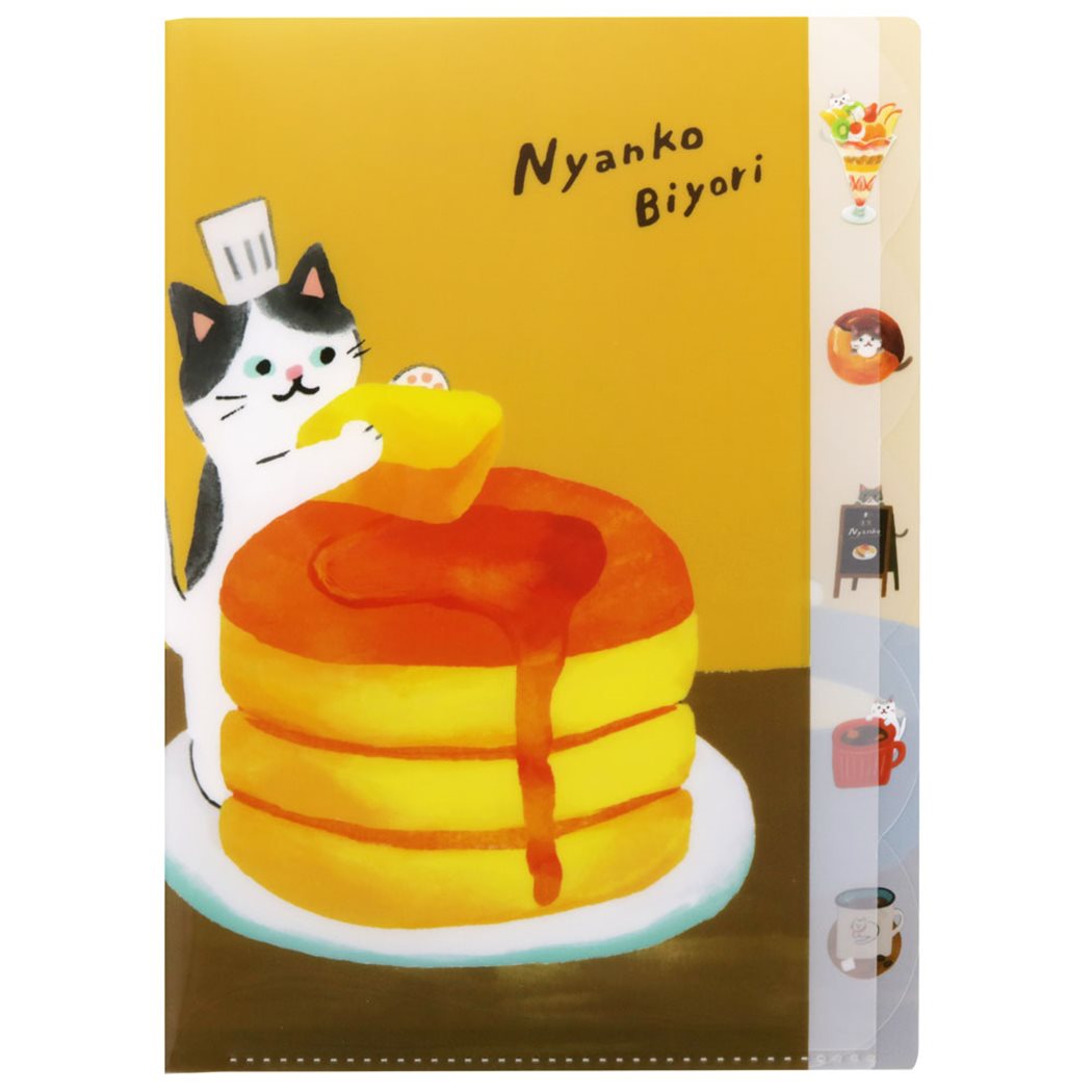 ダイカット5 インデックス A4クリアファイル ポケットファイル にゃんこ日和 サンスター文具 洋食屋 プレゼント 男の子 女の子 ギ