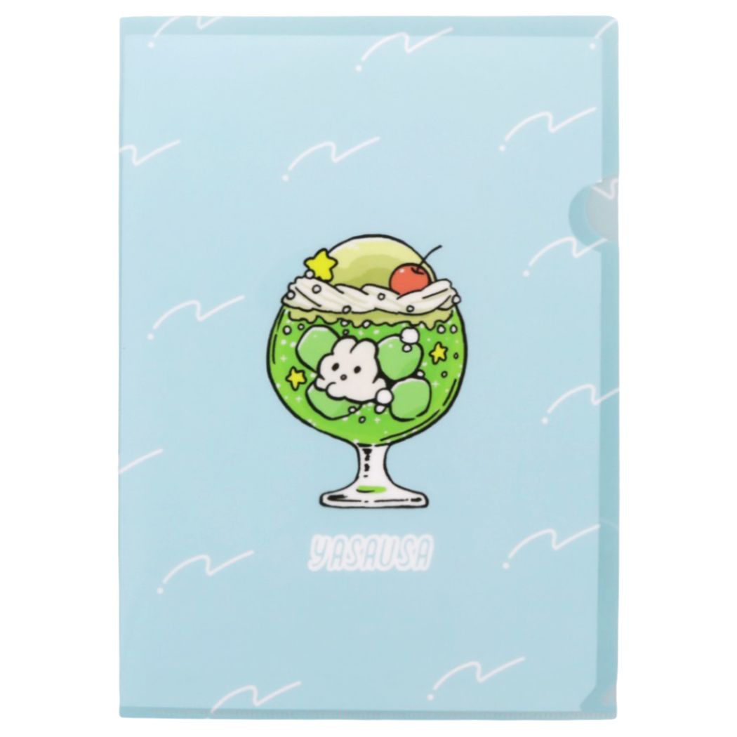 A4シングルクリアファイル やさうさちゃん クリアフォルダー サンスター文具 クリームソーダ 新入学 プレゼント 男の子 女の子 ギフ
