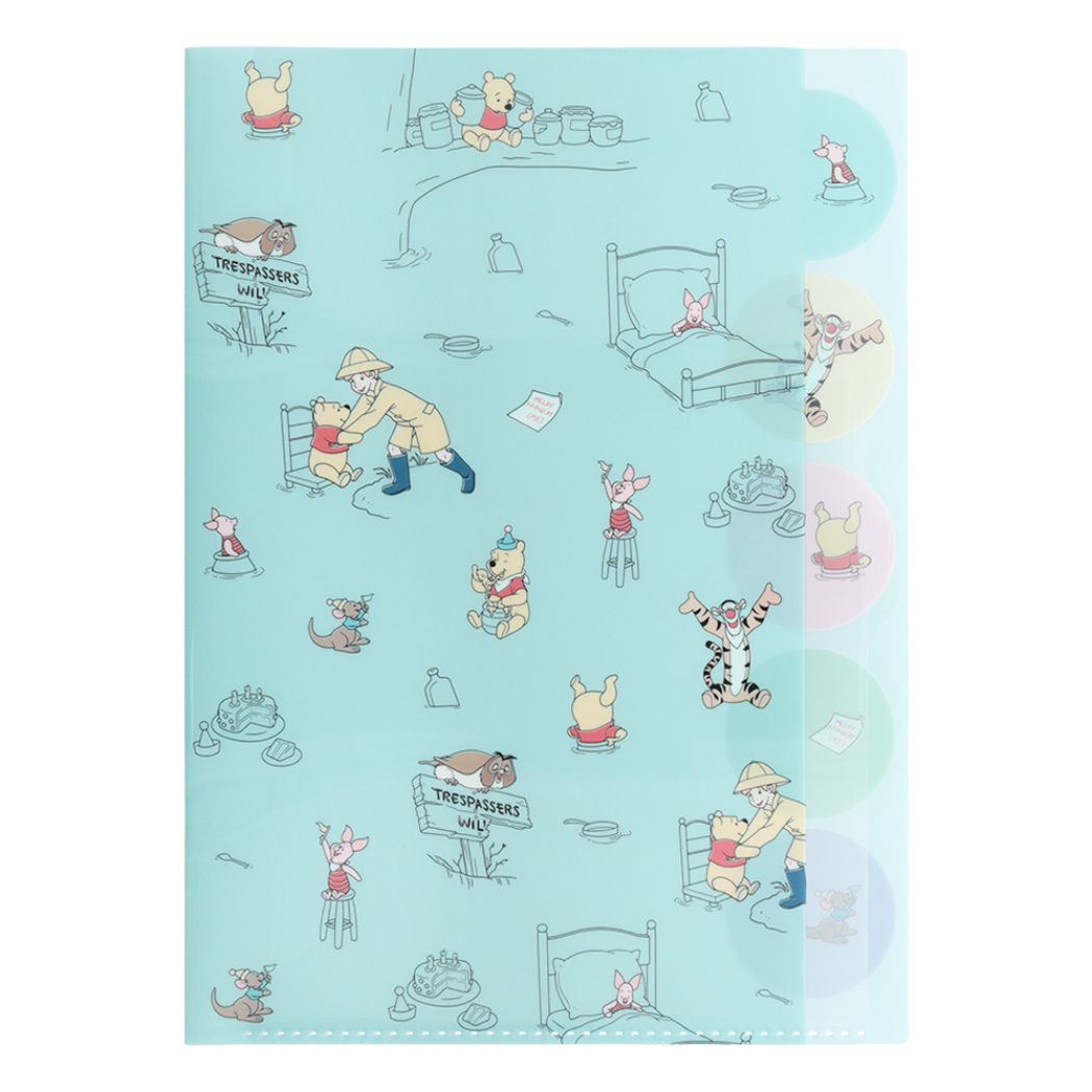 くまのプーさん ディズニー キャラクター ポケットファイル ダイカットクリアファイル5P 5インデックス A4 B