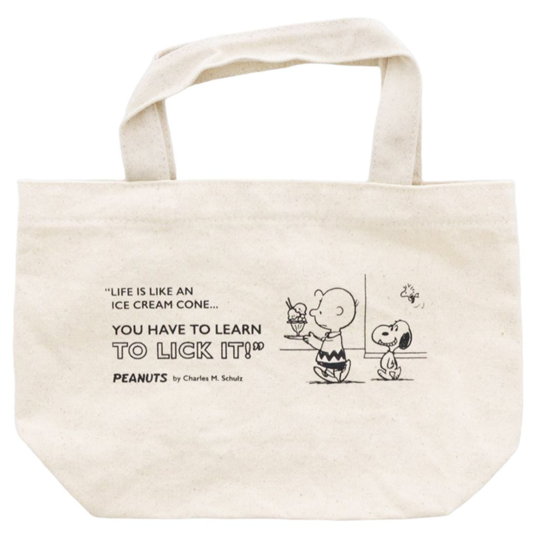 スヌーピー キャラクター ランチバッグ ミニトート PEANUTS ONE PHRASE ブラック ピーナッツ プレゼント 男の子 女