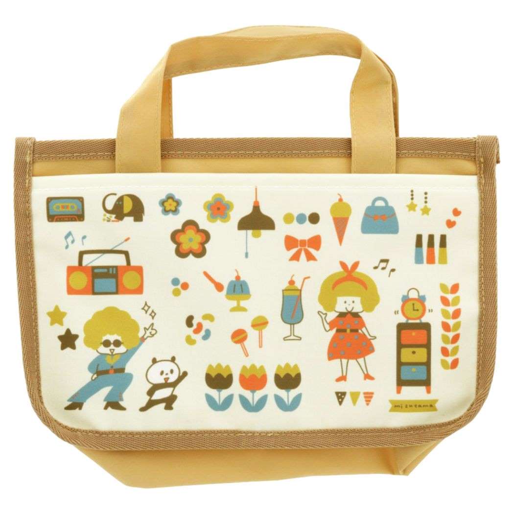ミニトート mizutama ブングトート レトロ柄 新入学 手提げかばん