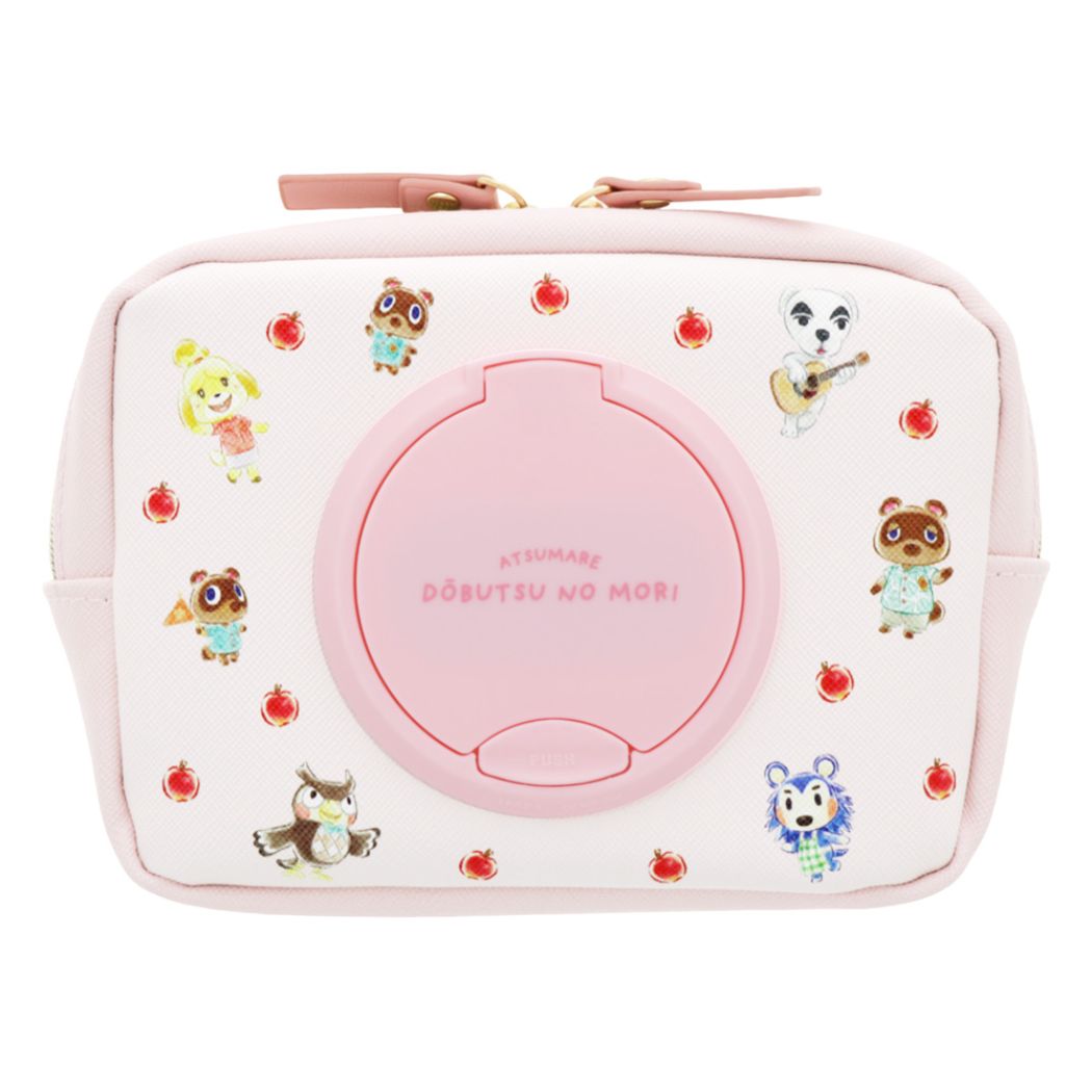 シートケース付き機能性ポーチ あつまれどうぶつの森 seepo PUSH ピンク サンスター文具