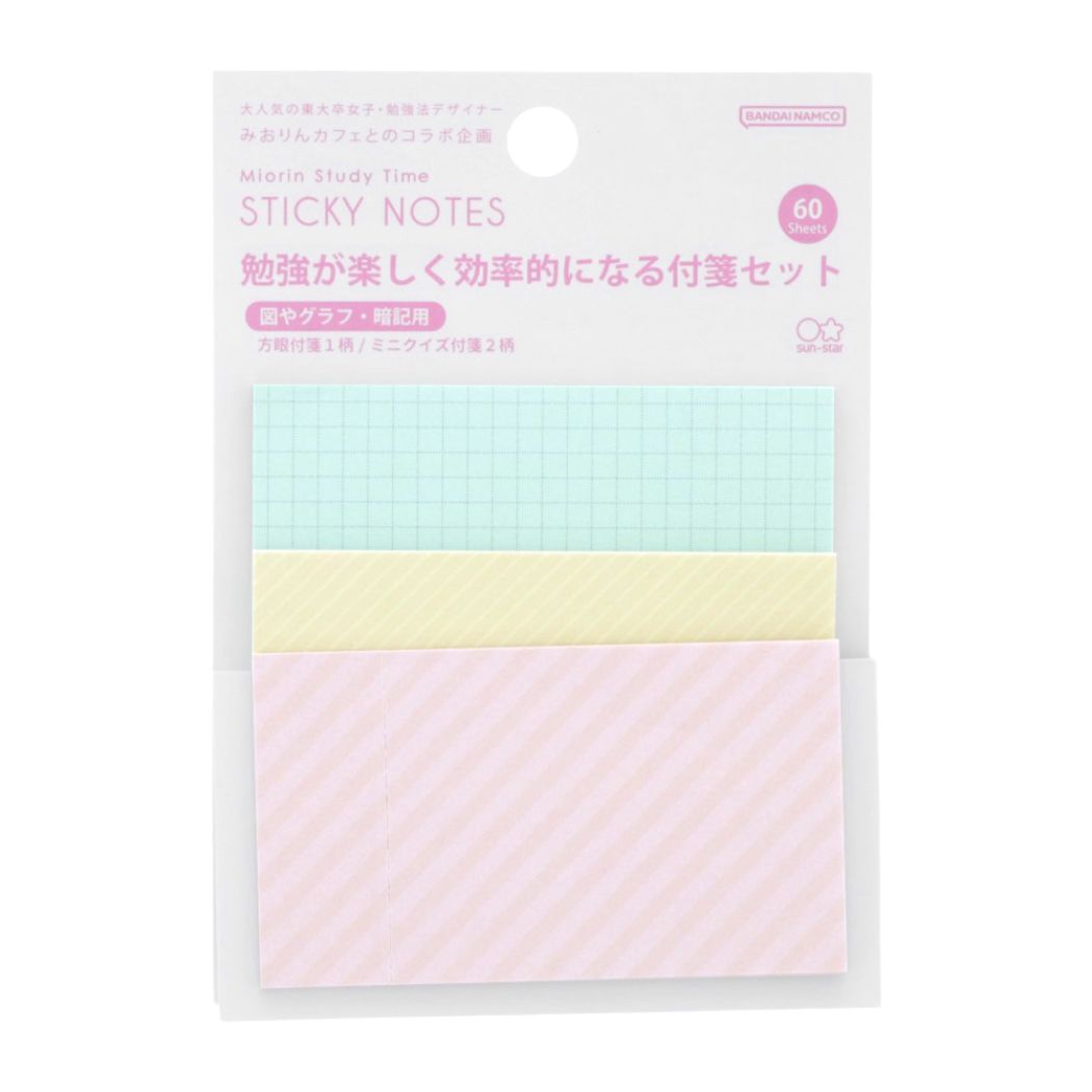 ふせんアソート みおりん Study Time 付箋 サンスター文具 図やグラフ 暗記用 プレゼント 男の子 女の子 ギフト