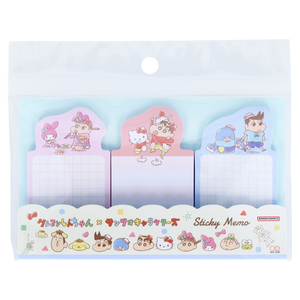 クレヨンしんちゃんxサンリオキャラクターズ ダイカット付箋 付せん クレヨン サンリオ キャラクター