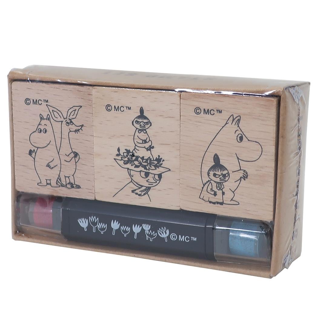 ムーミン 木製 スタンプセット はんこセット MU20SS R&B 北欧 サンスター文具 8×5×2.5cm プレゼント 男の子 女の