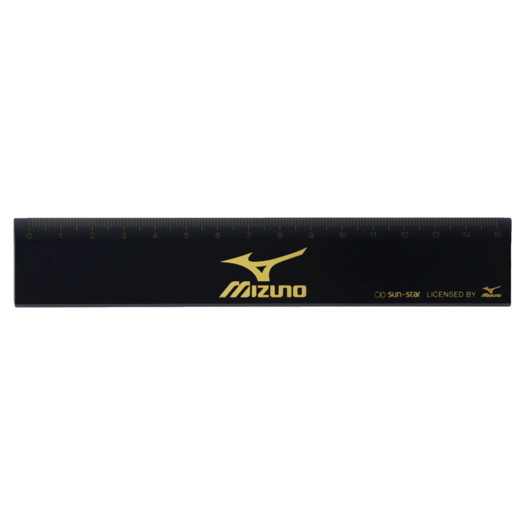 Mizuno ミズノ 15cm 定規 ものさし Gold×Black サンスター文具 新学期準備文具 プレゼント 男の子 女の子 ギフ